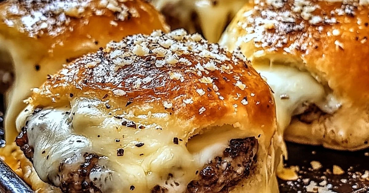 Delicious Garlic Parmesan Cheeseburger Bombs