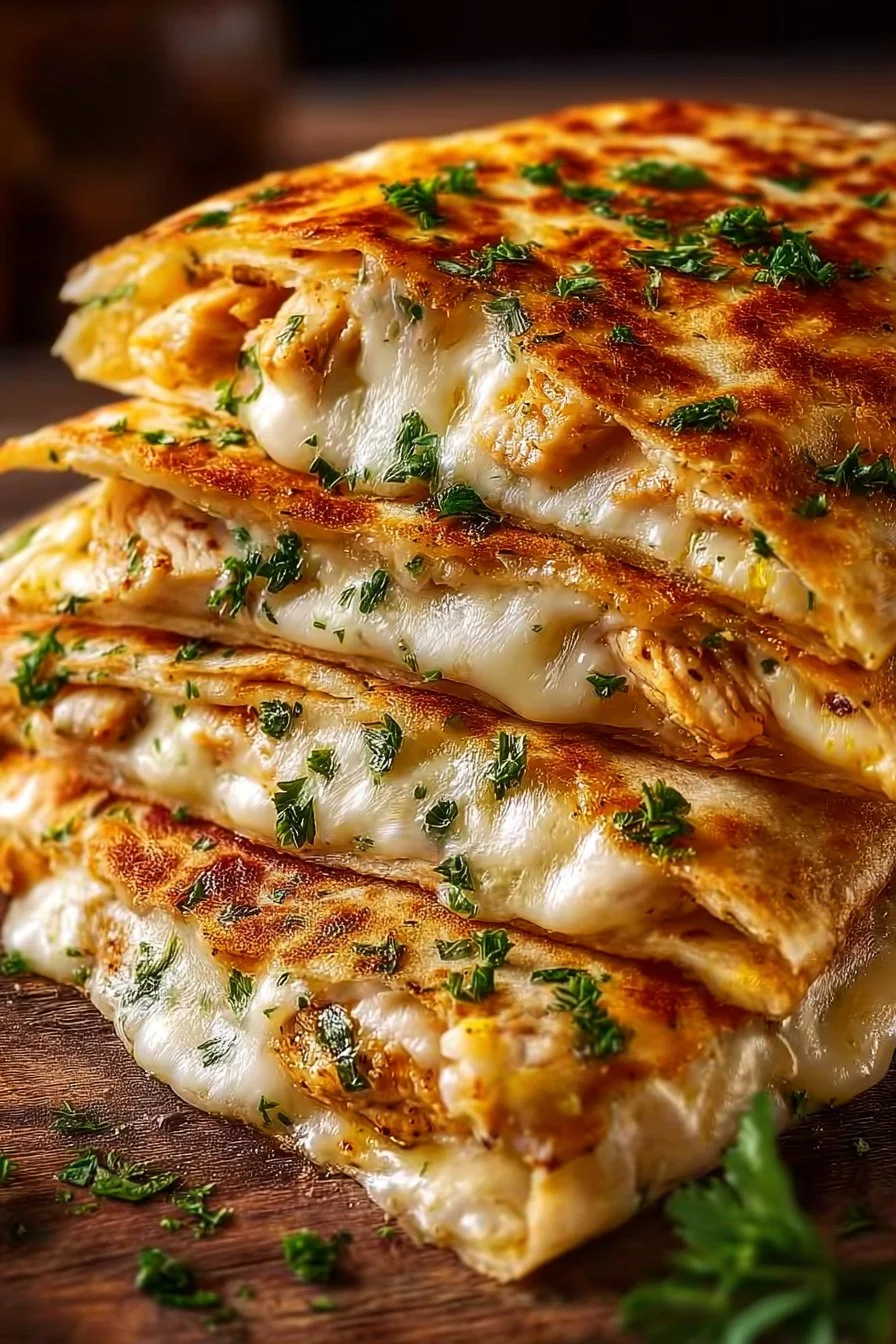 Cheesy Garlic Chicken Wraps