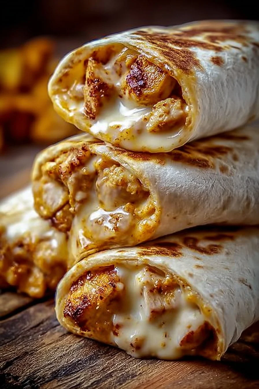 Cheesy Garlic Chicken Wraps