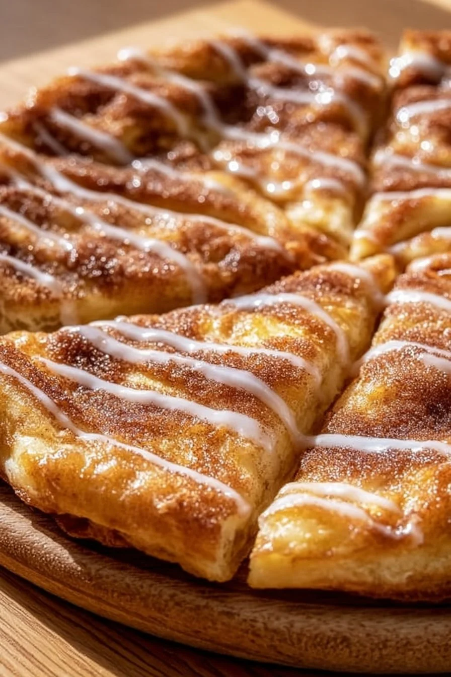 Cinnamon-Sugar Pizza made with Crescent Rolls