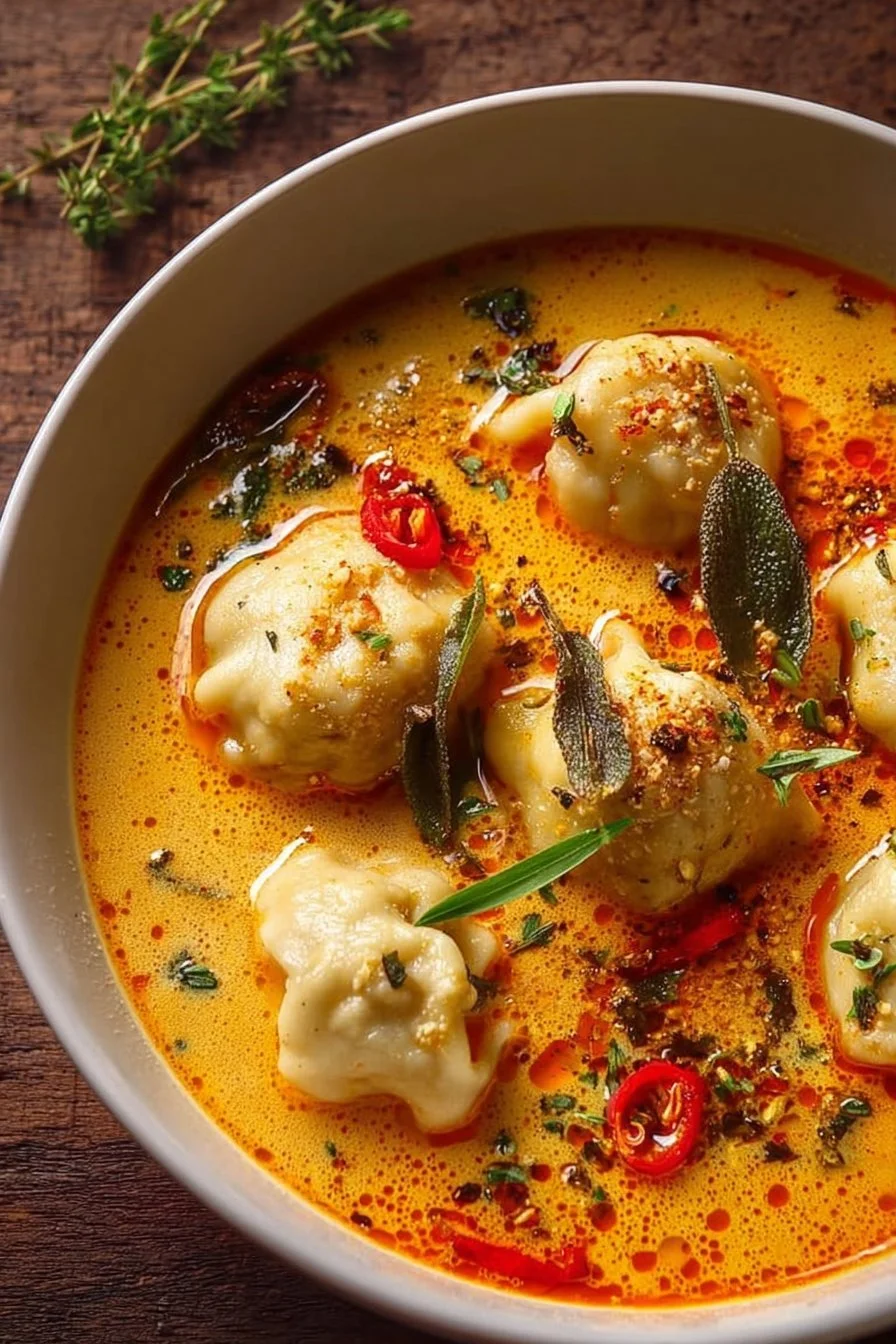 Coconut Curry Soup with Dumplings