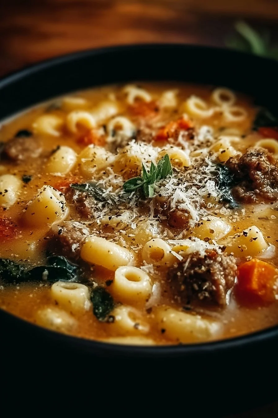 Creamy Parmesan Italian Sausage Ditalini Soup Recipe