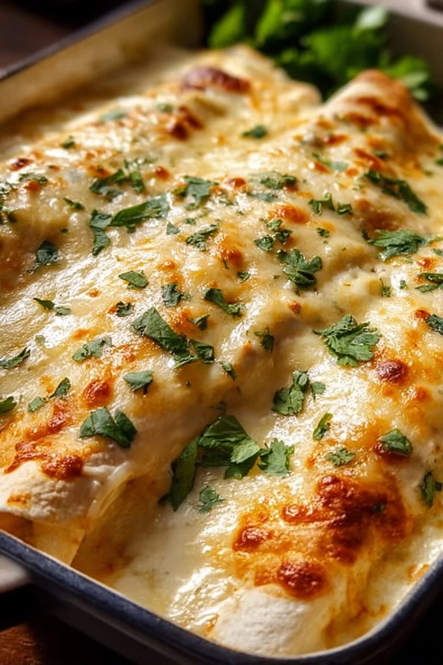 Creamy White Chicken Enchiladas