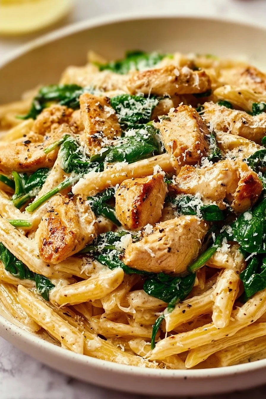Healthy Garlic Parmesan Chicken Pasta