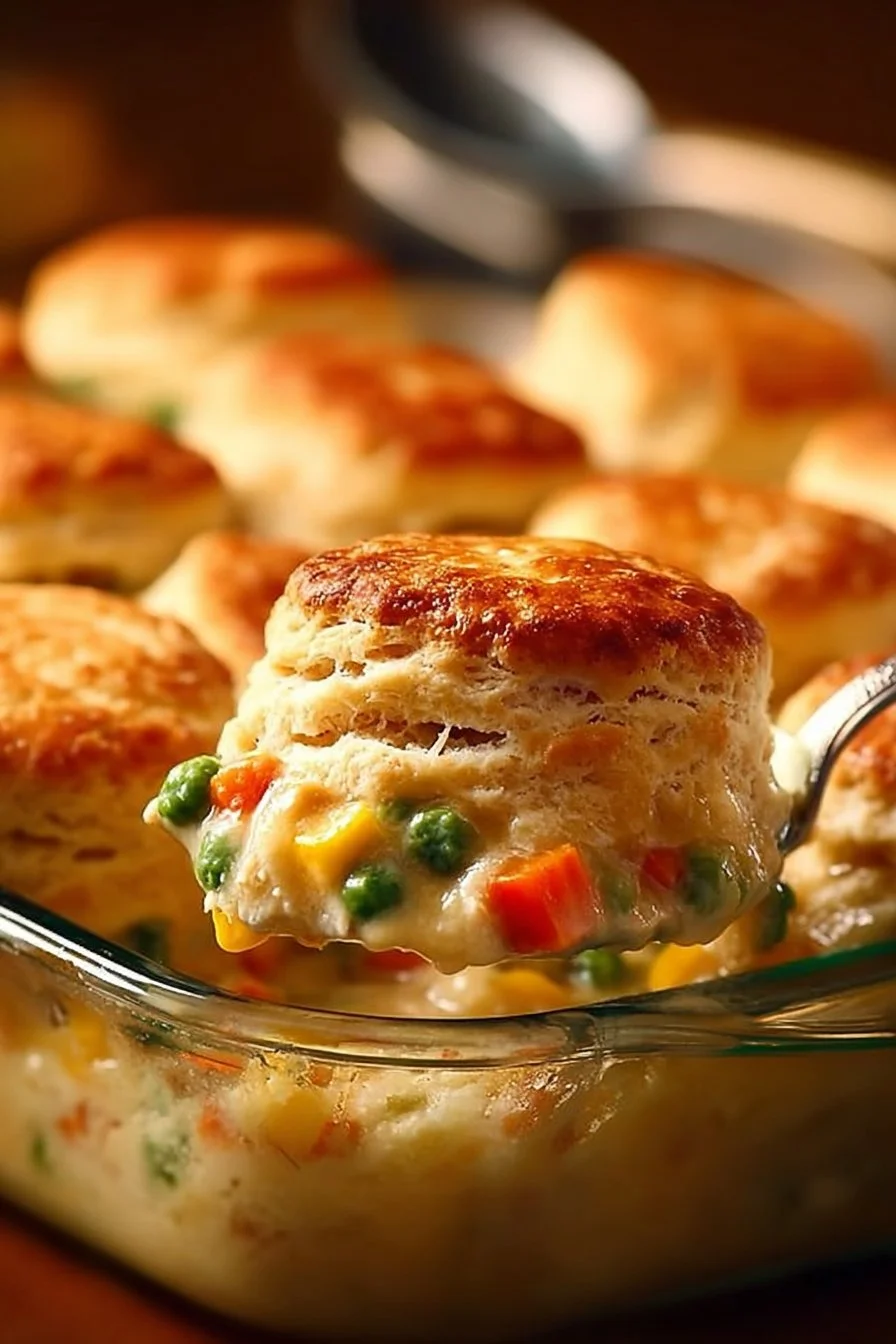 Homemade Chicken Pot Pie with Biscuits