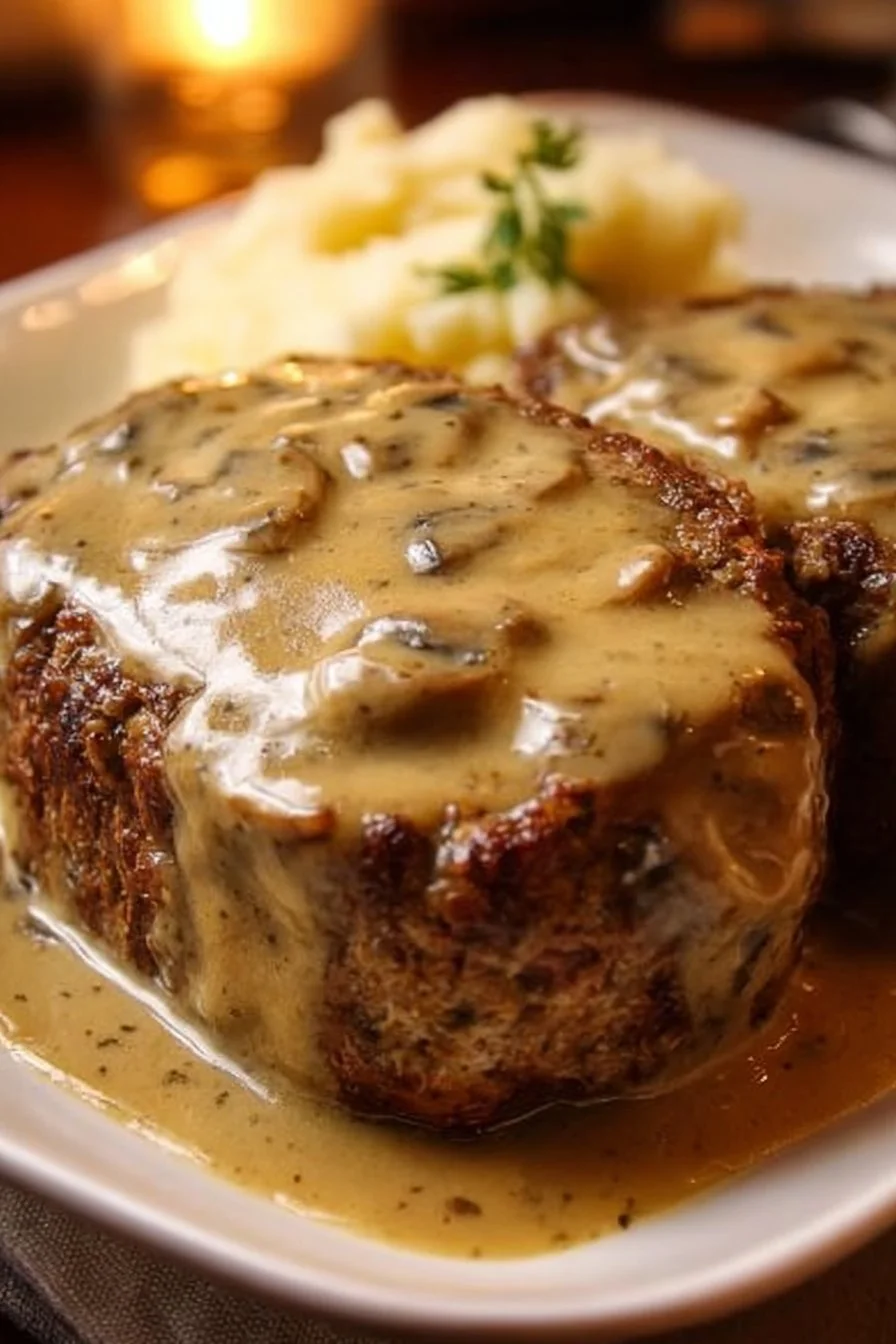 Meatloaf with Mushroom Gravy