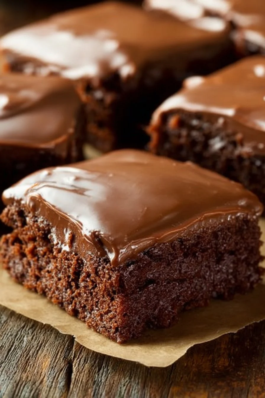 Cake-Like Brownies with Chocolate Frosting