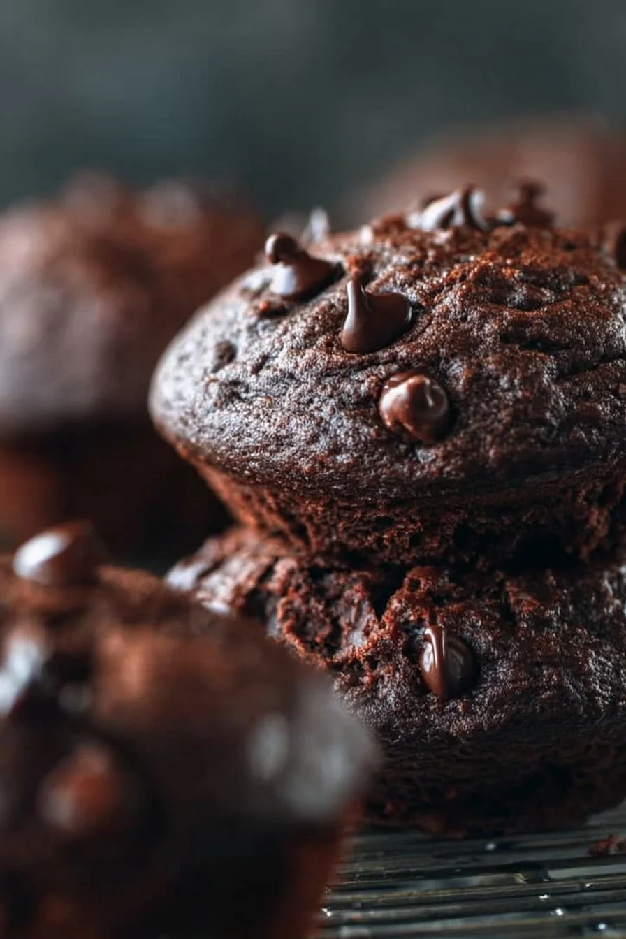 Chocolate Sourdough Muffins