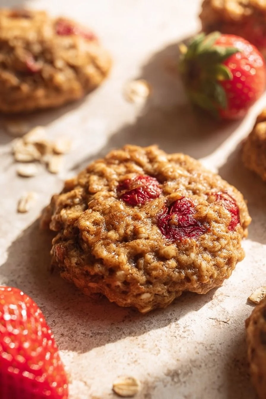 Clean Eating Strawberry Banana Oatmeal Cookies