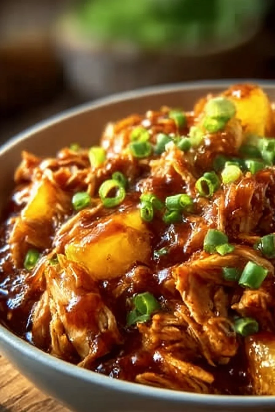 Crockpot Pineapple BBQ Chicken