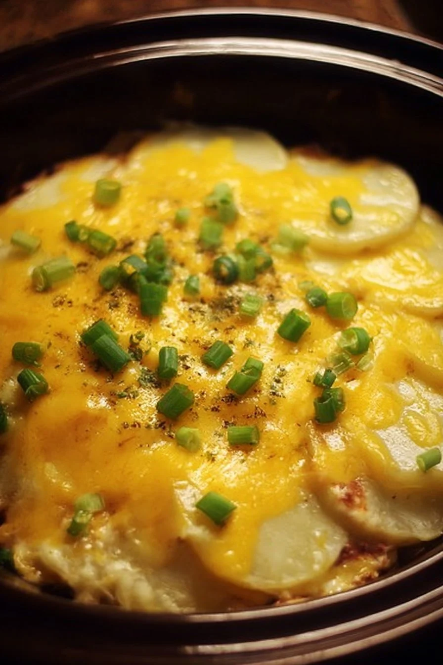 Delicious Crockpot Cheese Potatoes
