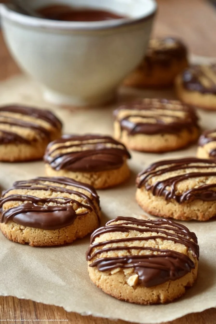 Espresso Walnut Shortbread Cookies with Dark Chocolate Ganache