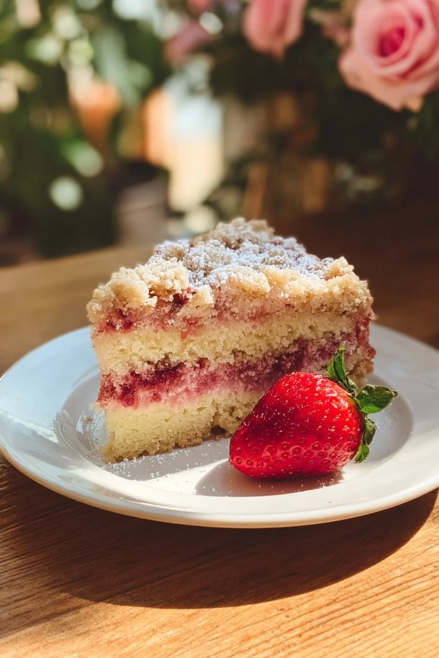 Fresh Strawberry Crumb Cake
