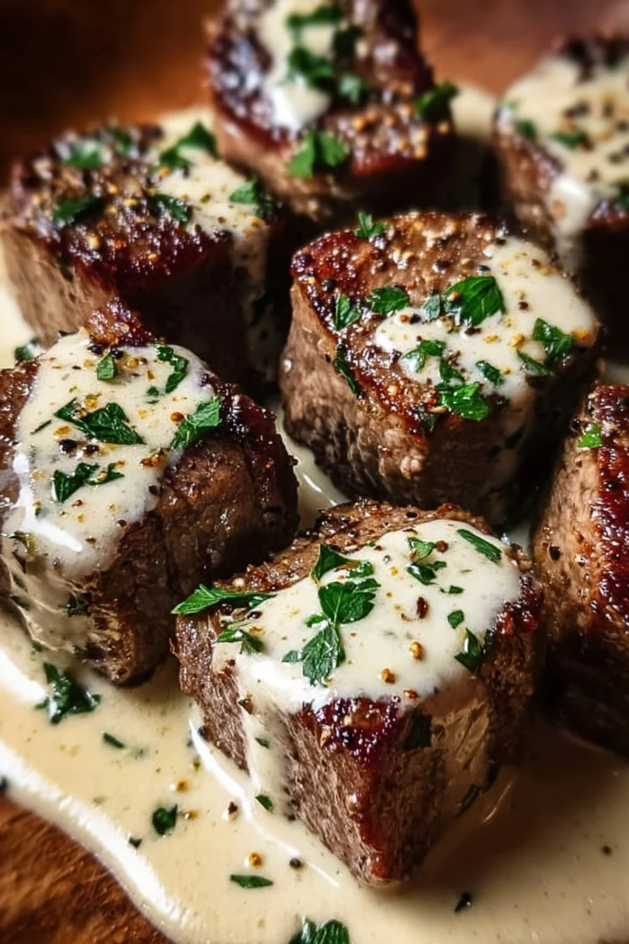 Garlic Butter Steak Bites with Parmesan Cream Sauce: A Flavorful, Easy Recipe