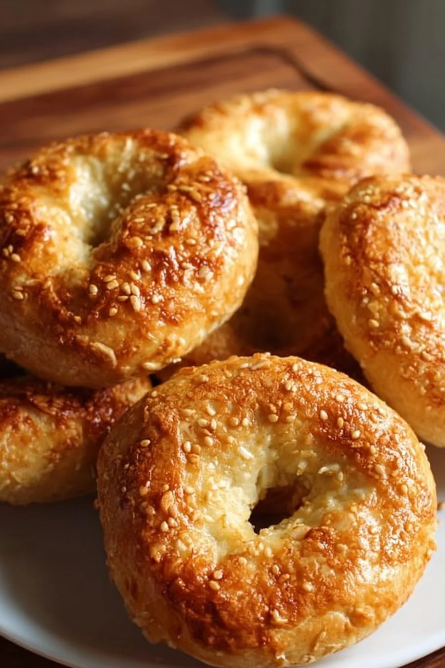 Greek Yogurt Bagels with Asiago