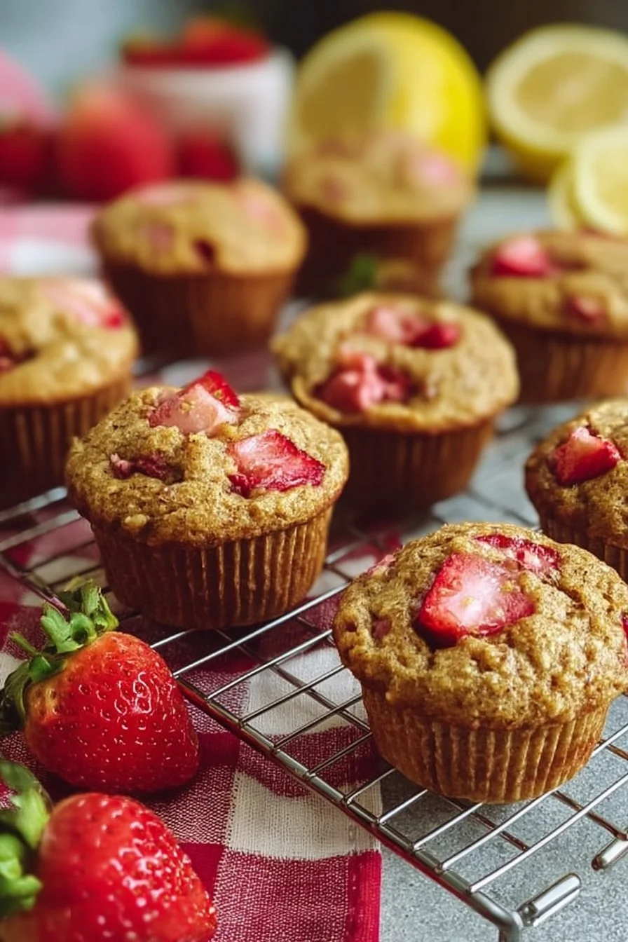 Healthy Strawberry Banana Muffins