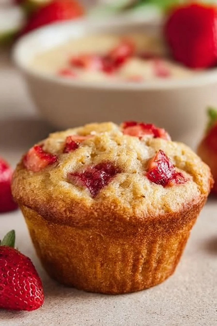 Healthy Strawberry Banana Muffins
