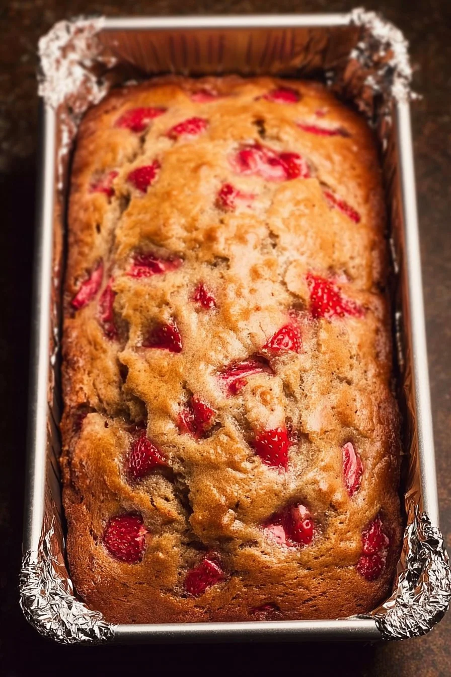 Healthy Strawberry Buttermilk Banana Bread