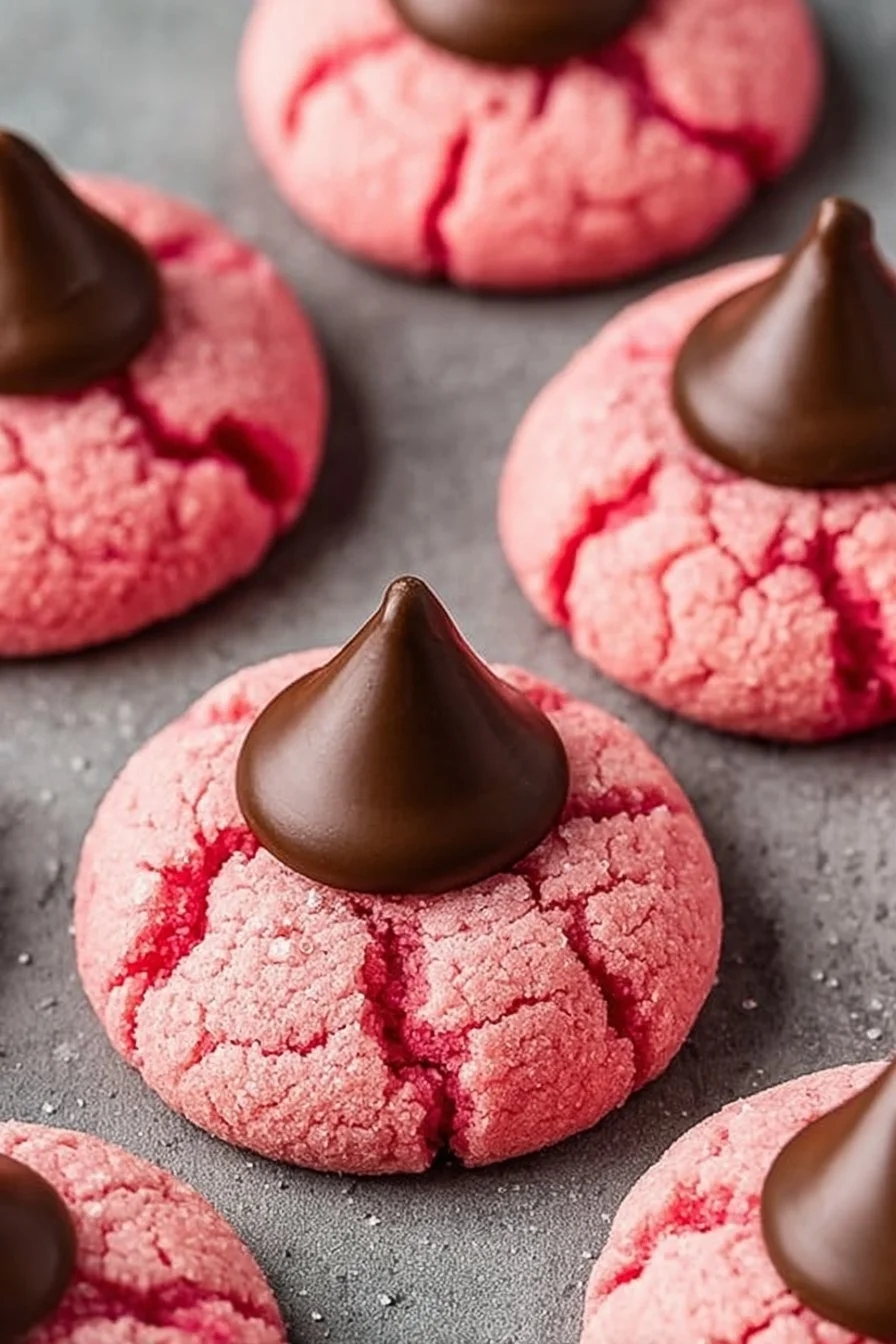 Homemade Strawberry Kiss Cookies