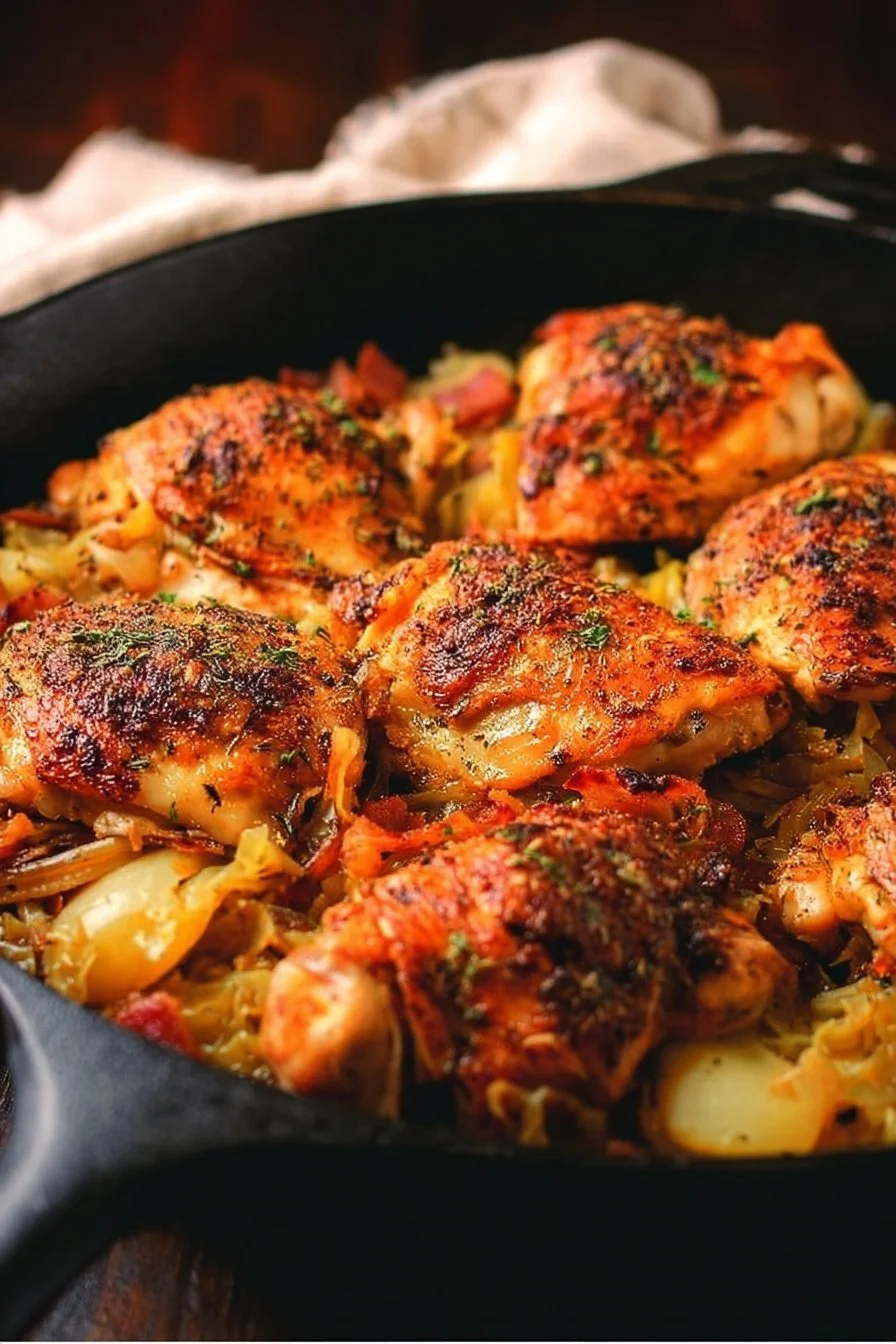 Irish Chicken with Cabbage, Potatoes, Bacon and Onions