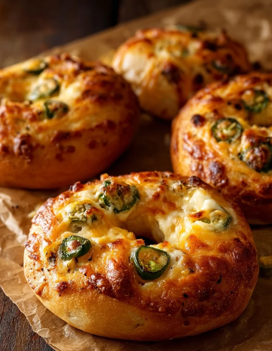 Jalapeno Cheddar Greek Yogurt Bagels
