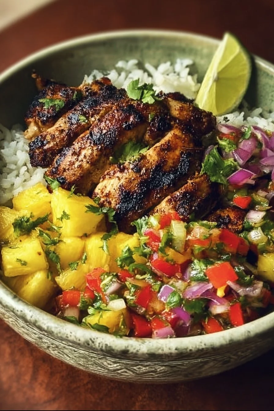 Jerk Chicken Bowl with Pineapple Salsa