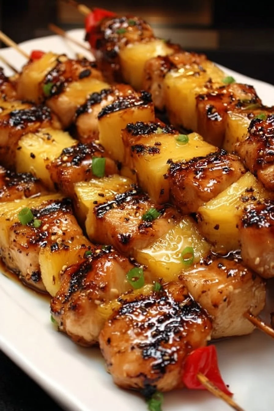 Pineapple Teriyaki Chicken Skewers