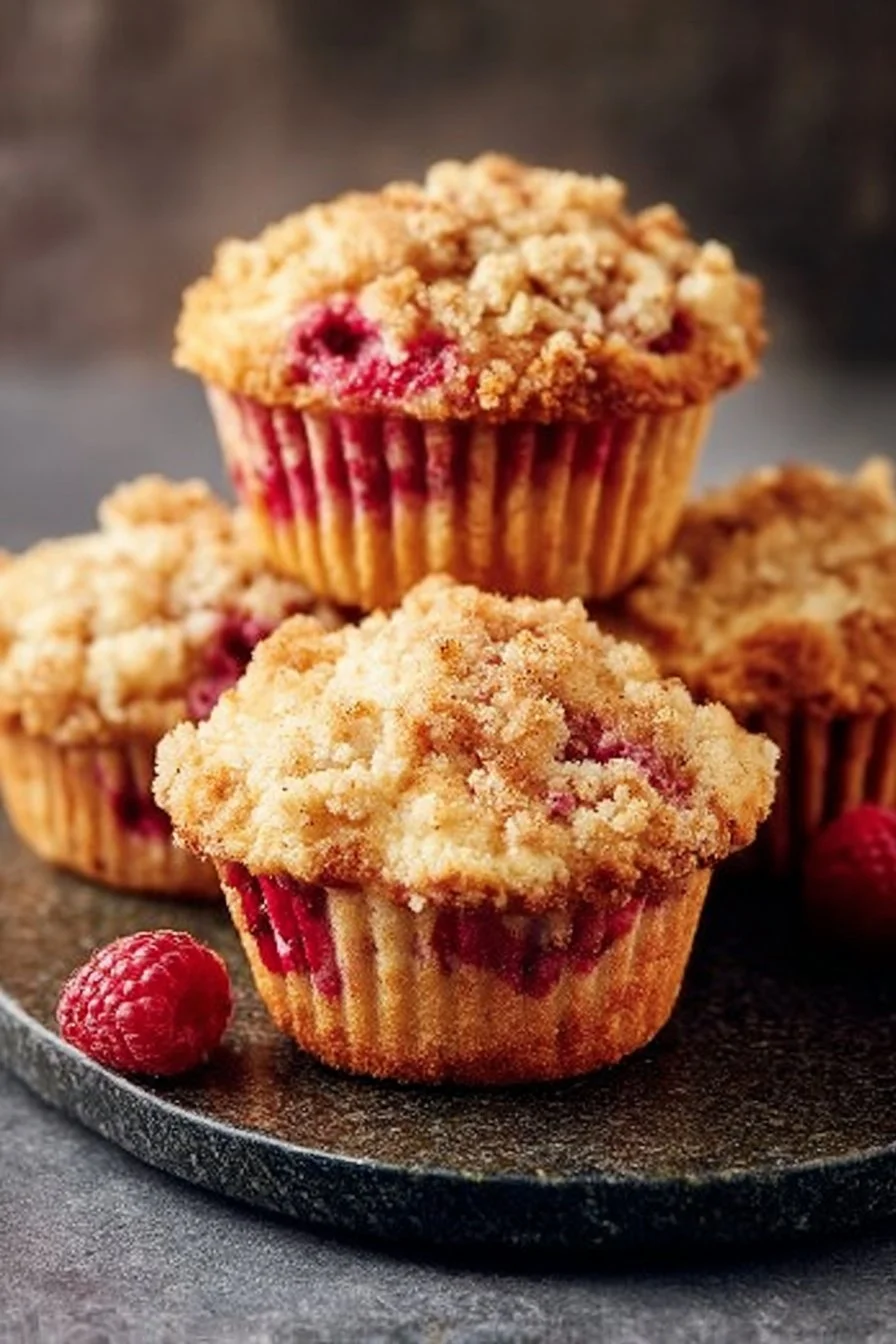 Raspberry Muffins with Crumb Topping