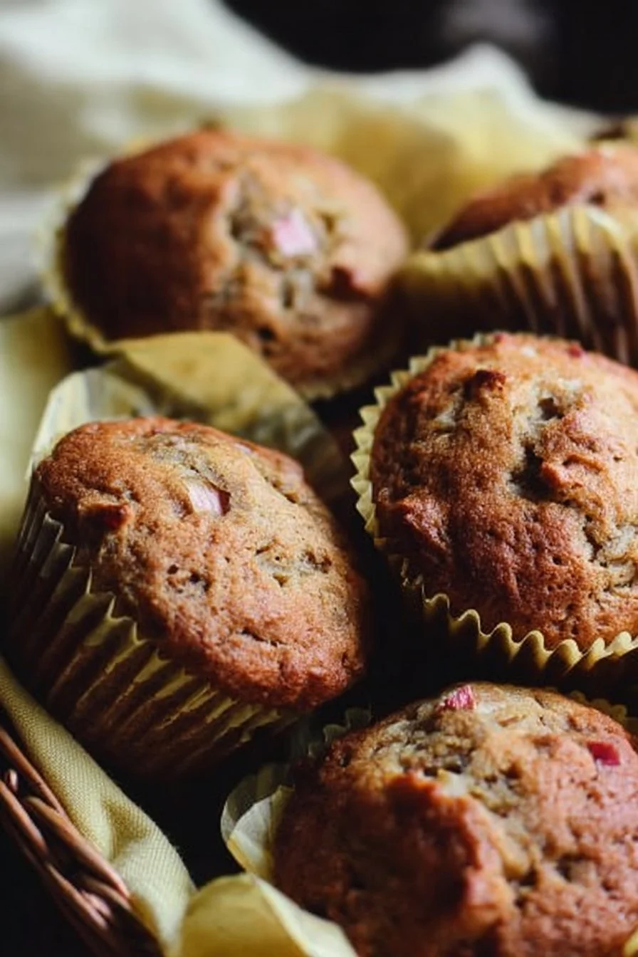 Rhubarb Banana Muffins