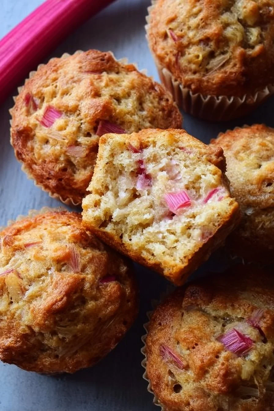 Rhubarb Muffins with Greek Yogurt