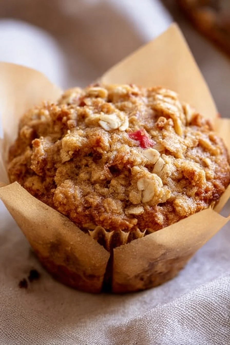 Rhubarb Oat Muffins