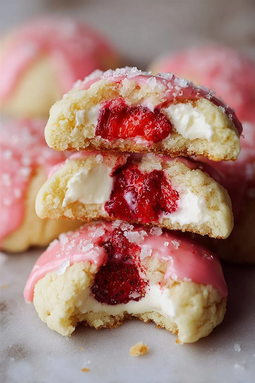 Soft Strawberry Cheesecake Cookies – Sweet & Creamy Bites
