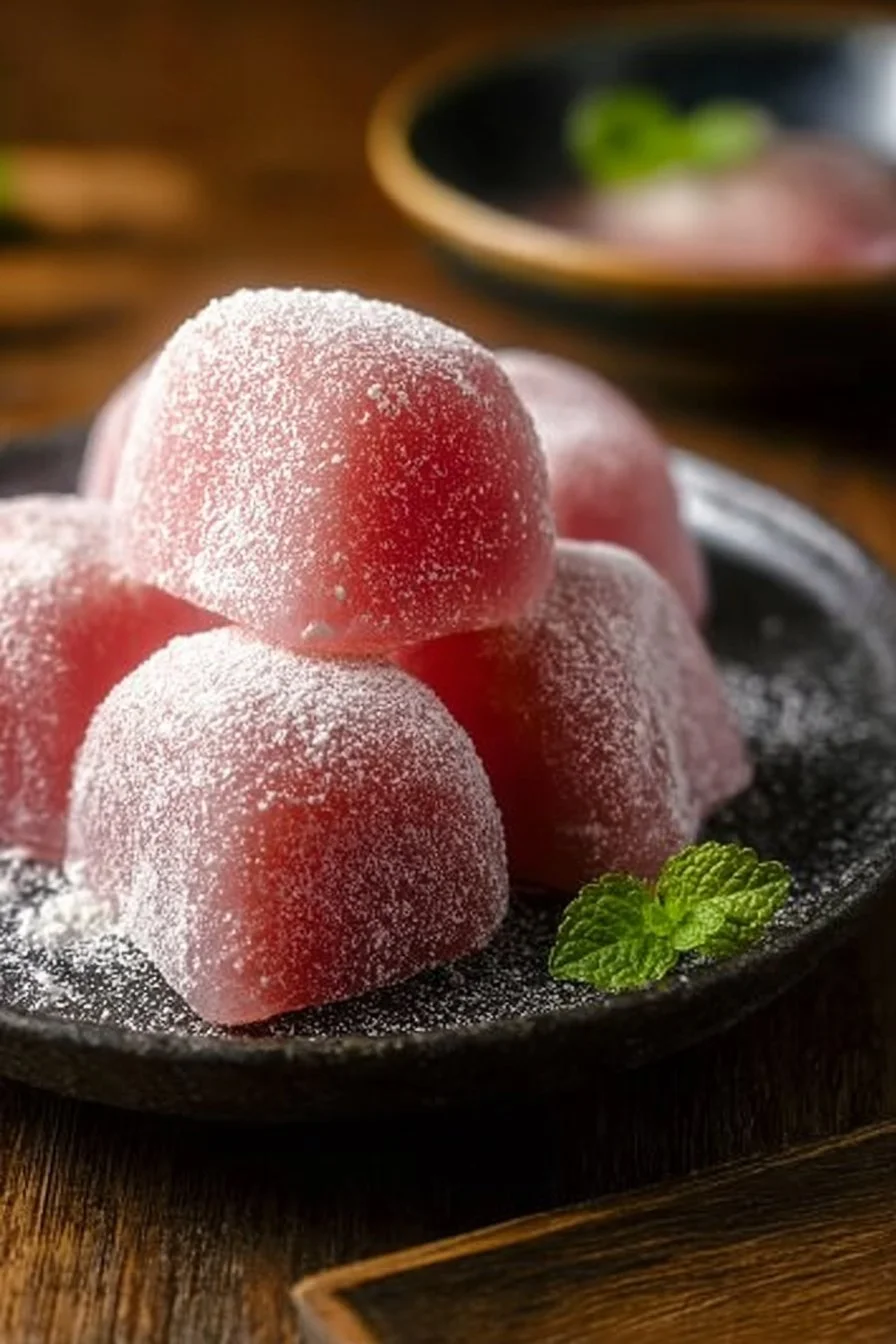 Soft Watermelon Mochi Treats