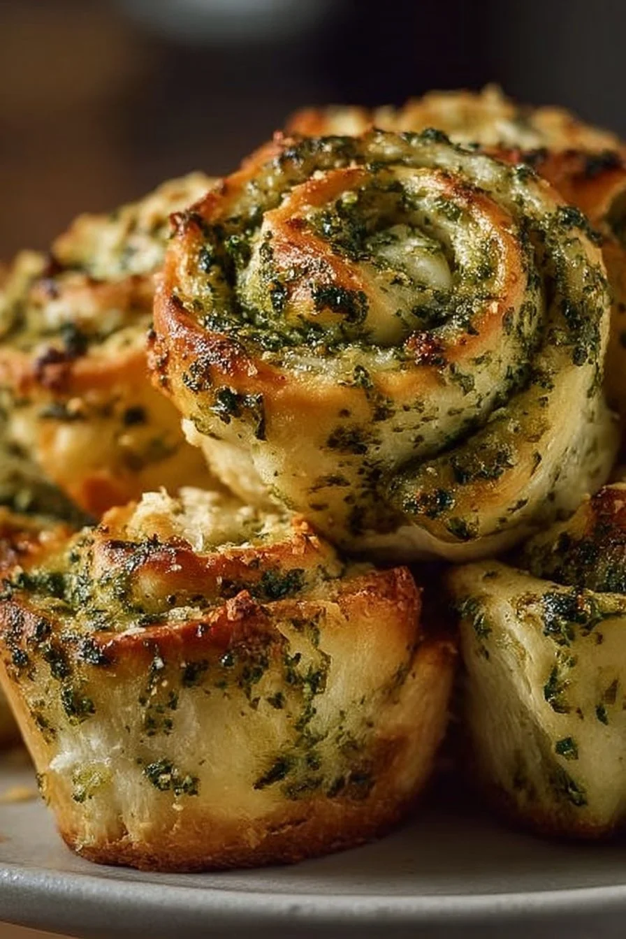 St. Patrick’s Shamrock Garlic Pesto Rolls