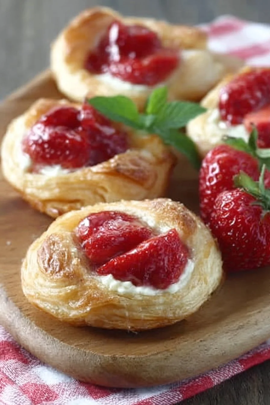 Strawberries and Cream Cheese Danishes