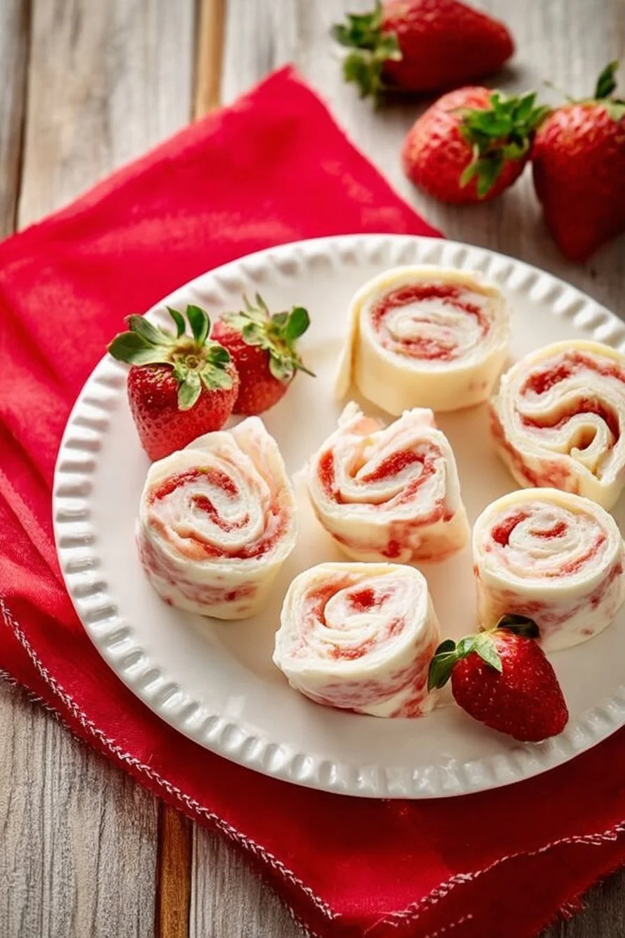 Strawberries and Cream Cheese Pinwheels
