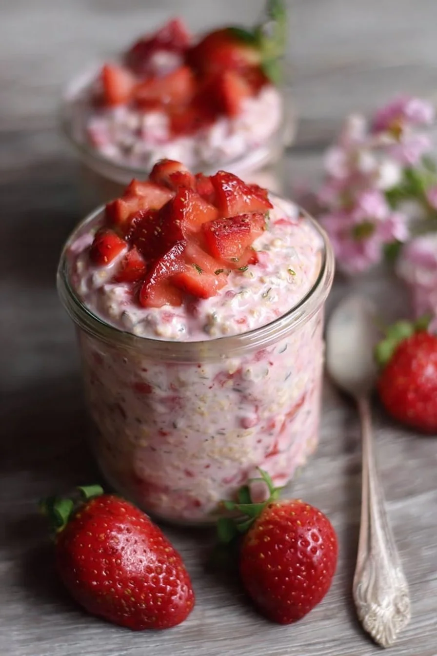 Strawberries and Cream Overnight Oats