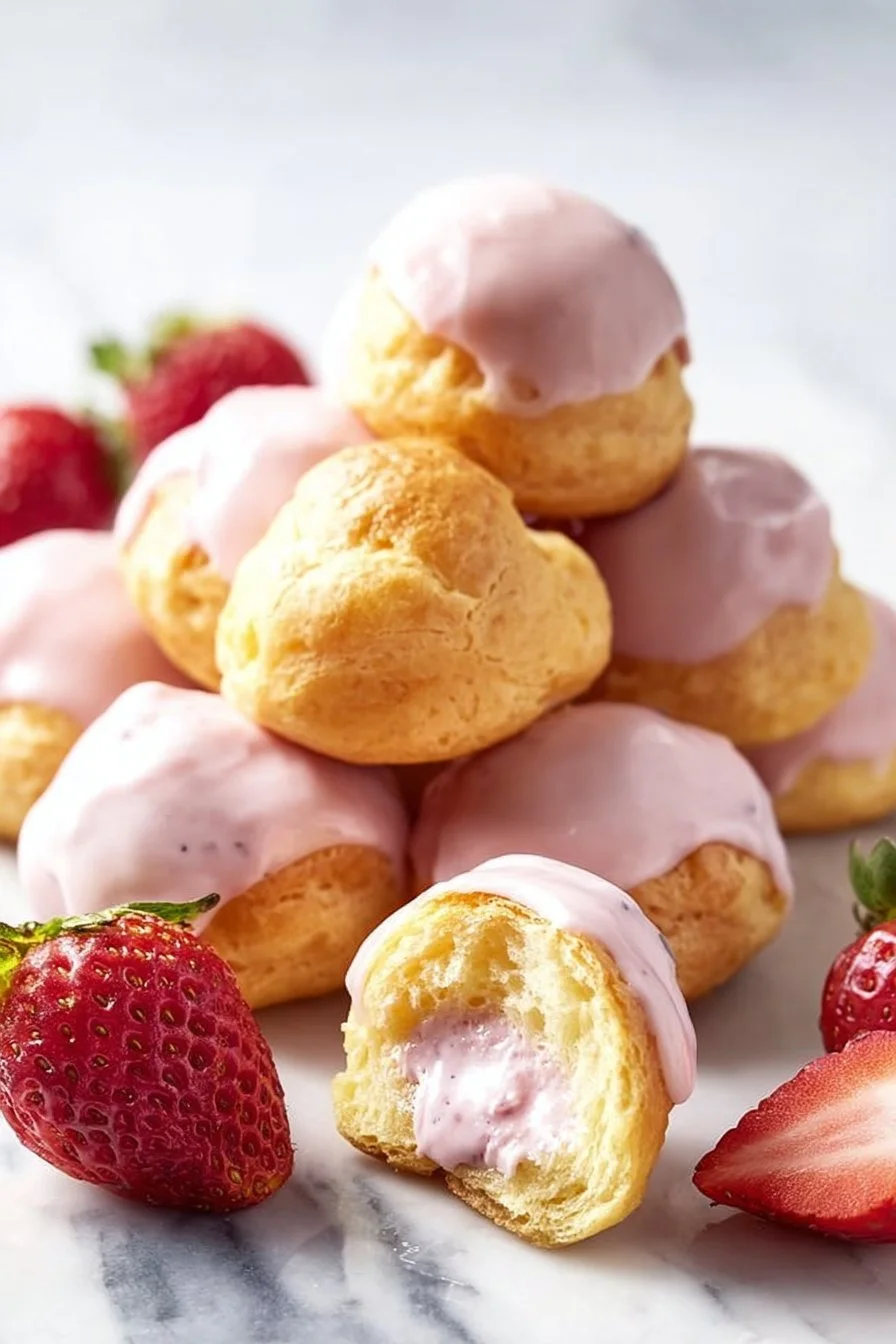 Strawberry and Mascarpone Cream Puffs