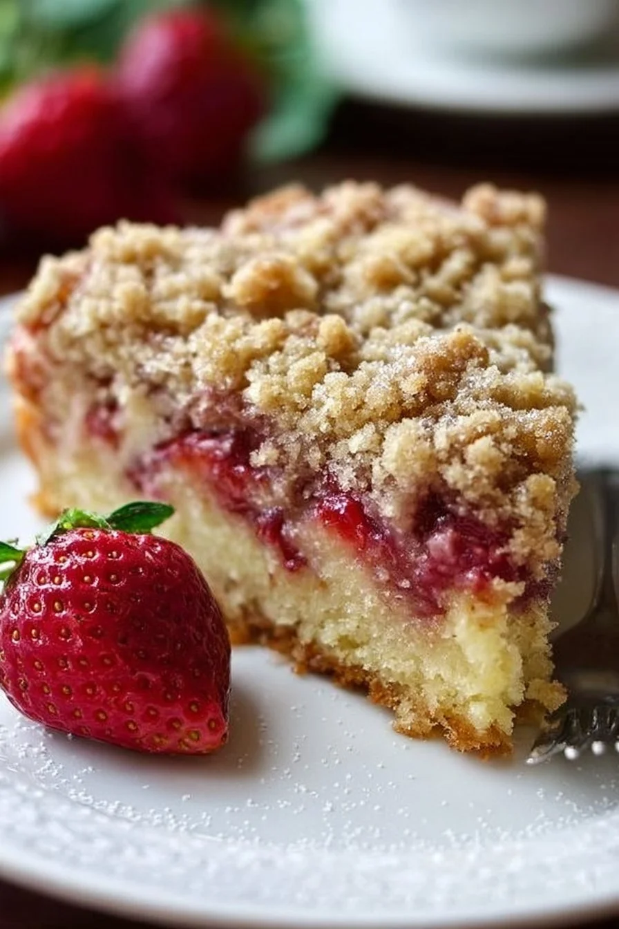 Strawberry Coffee Cake with Crumb Topping
