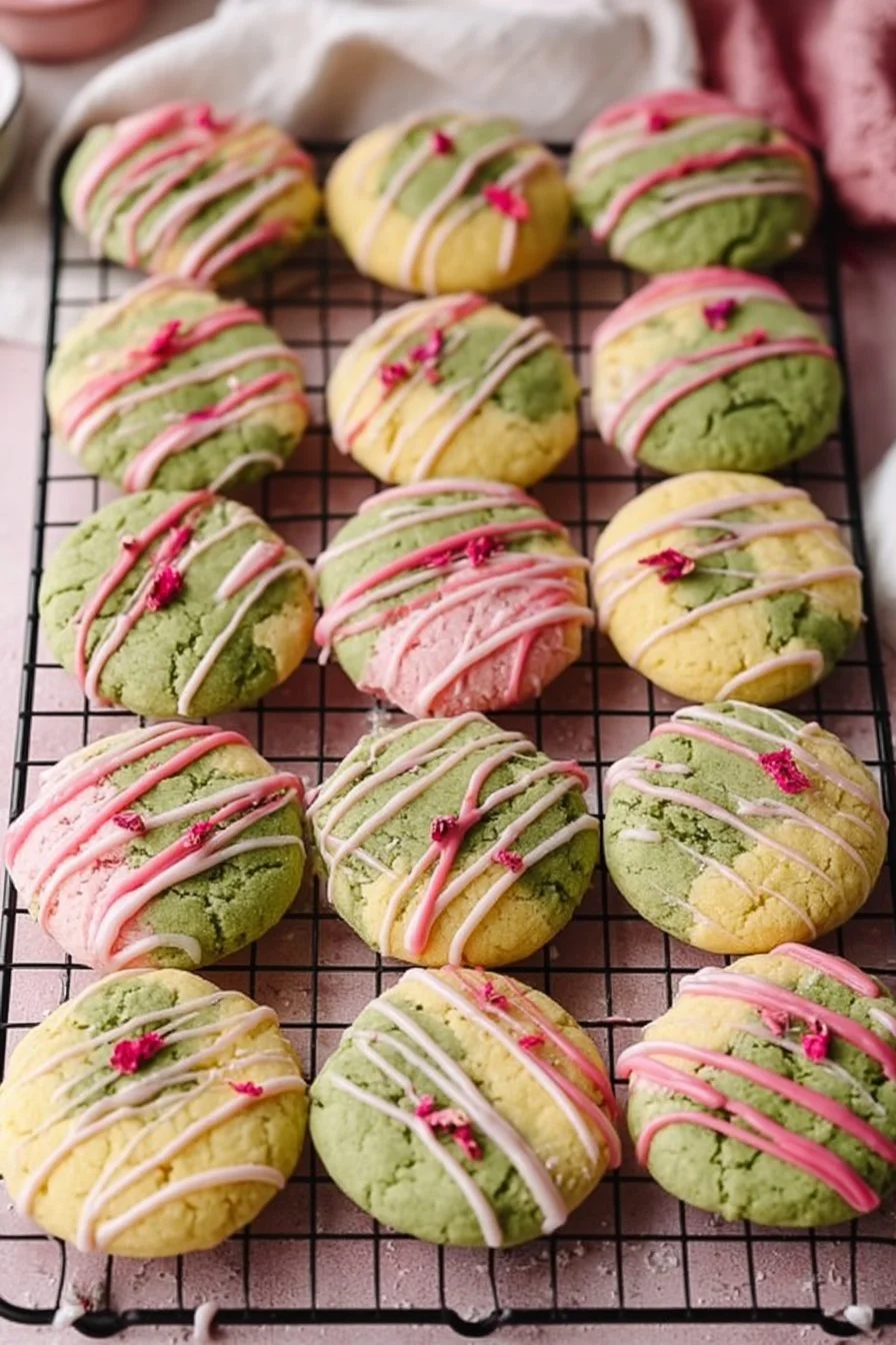 Strawberry Matcha Cookies