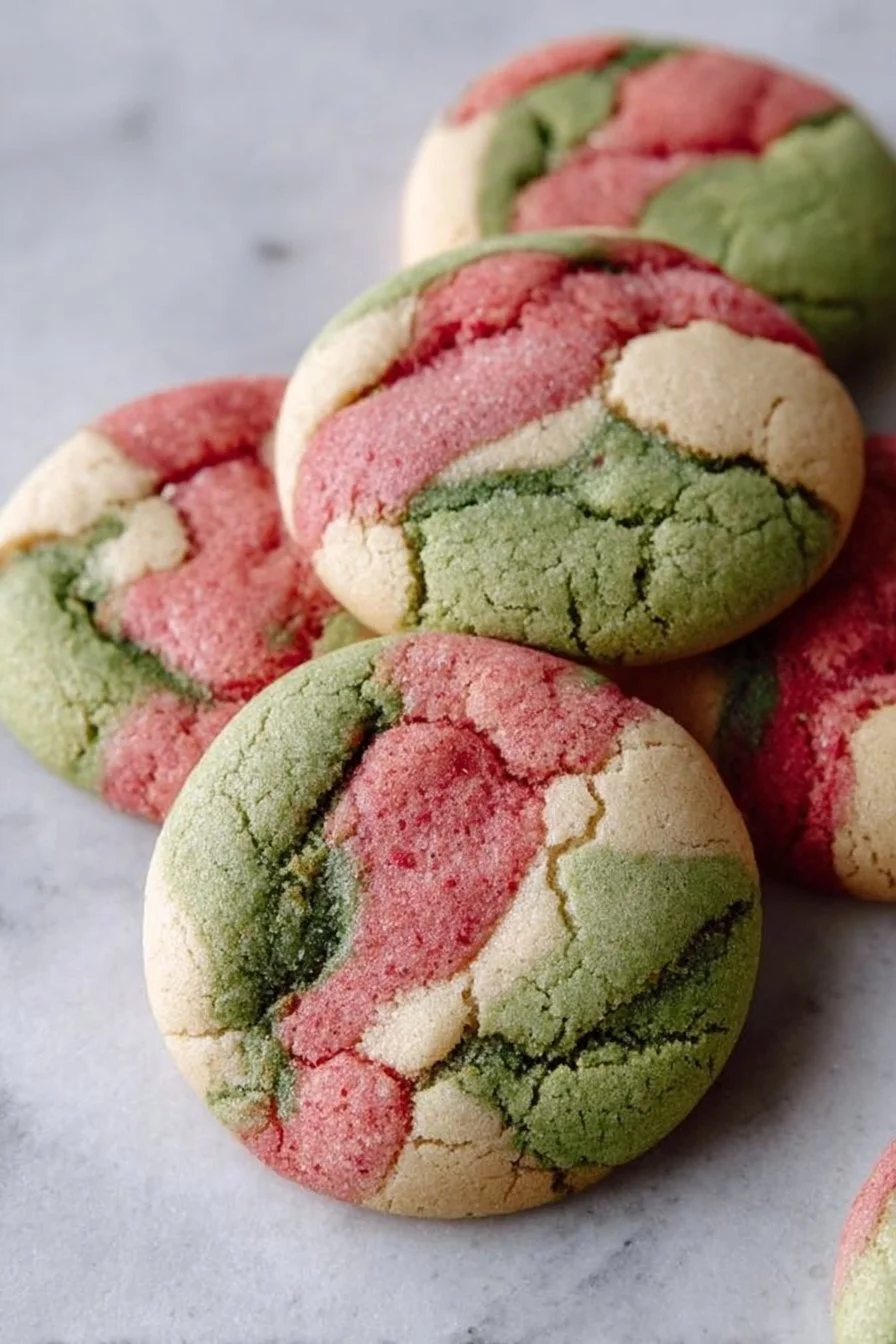 Strawberry Matcha Marble Cookies Recipe