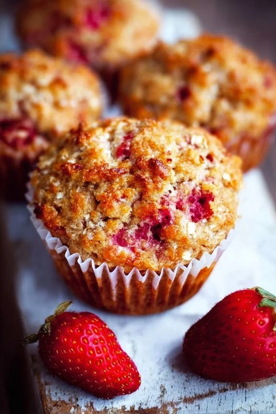 Strawberry Oatmeal Muffins