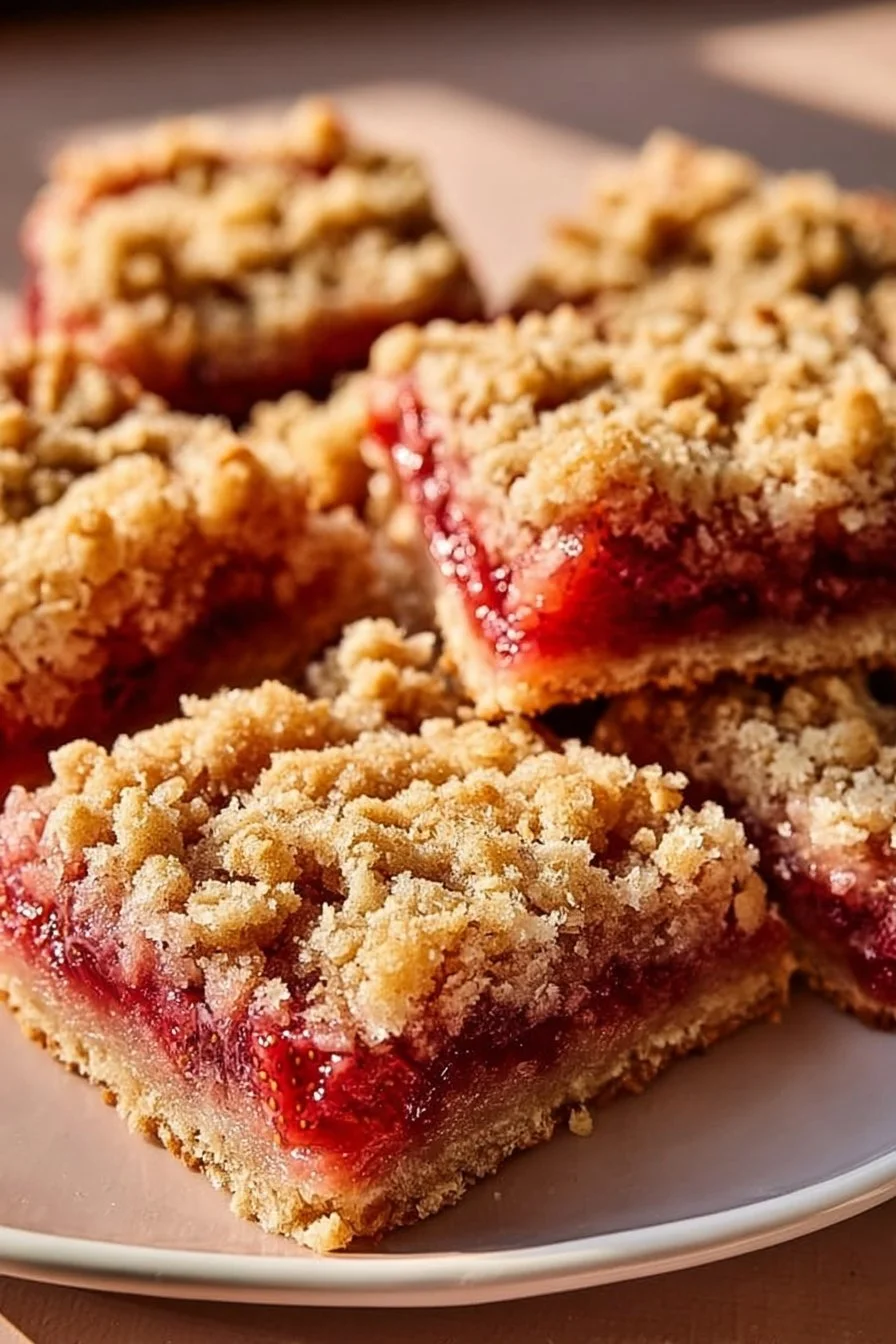 Strawberry Rhubarb Crumb Bars Recipe