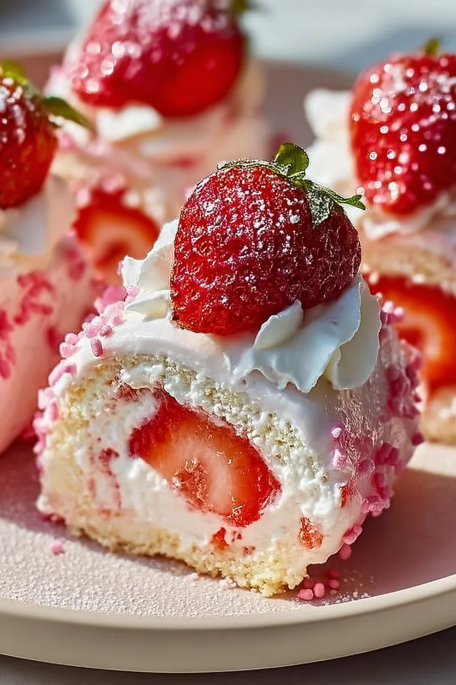Strawberry Shortcake Cheesecake Rolls