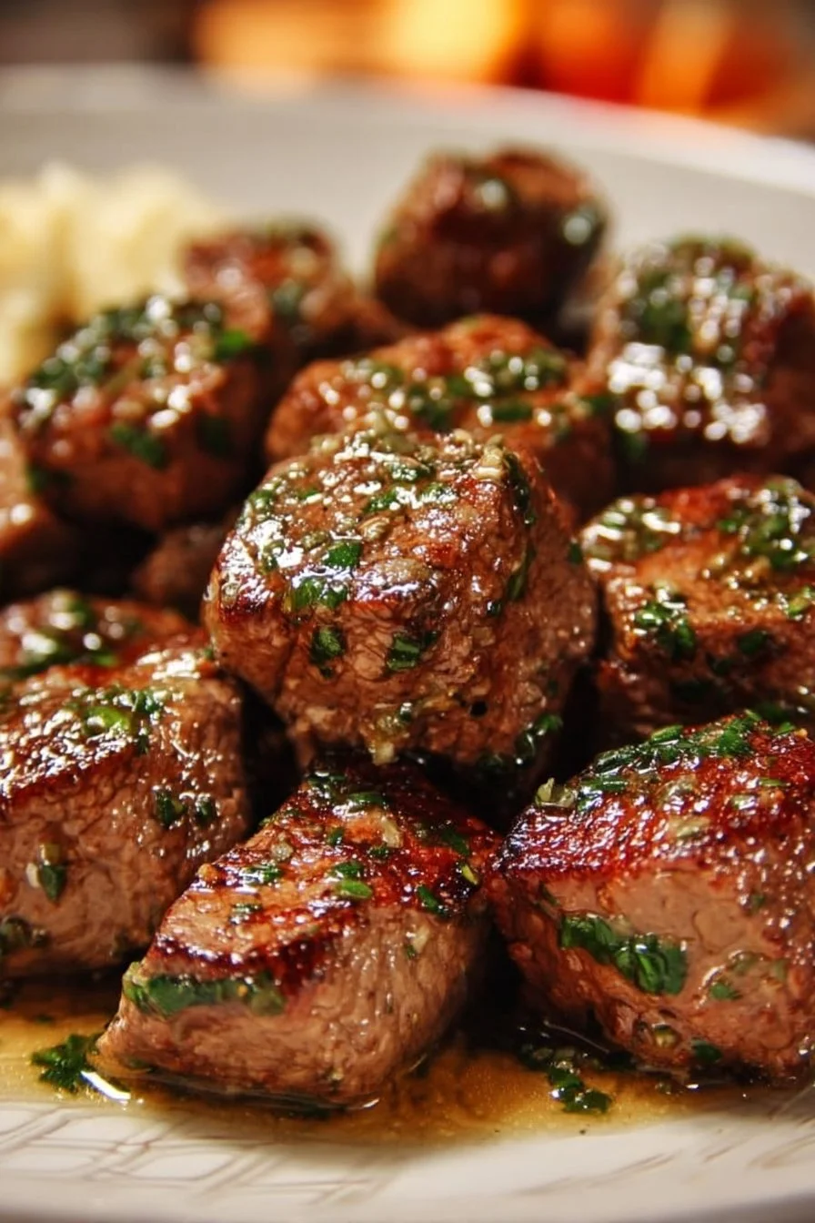 ULTIMATE GARLIC BUTTER STEAK BITES