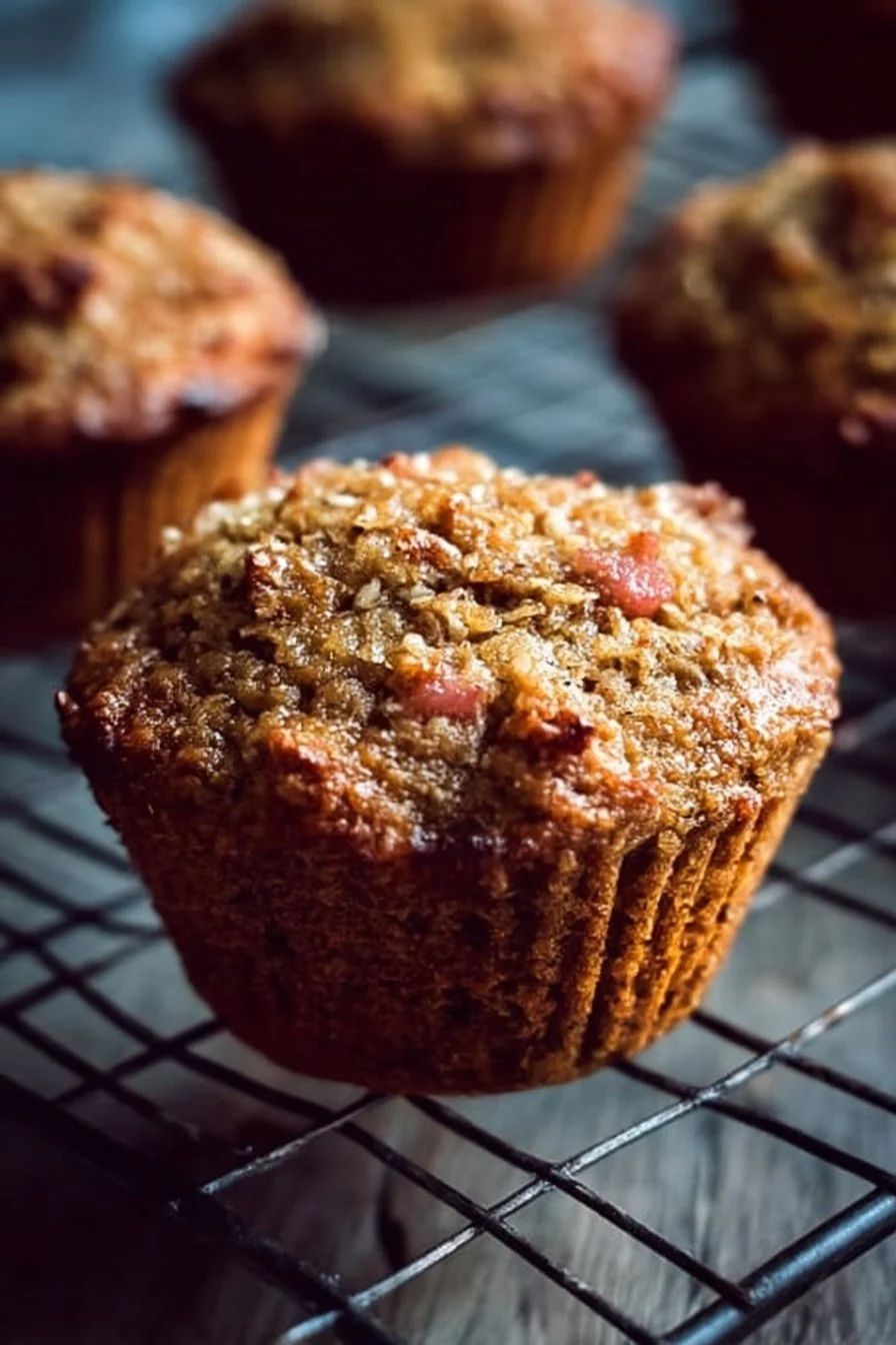 Whole Grain Rhubarb Muffins