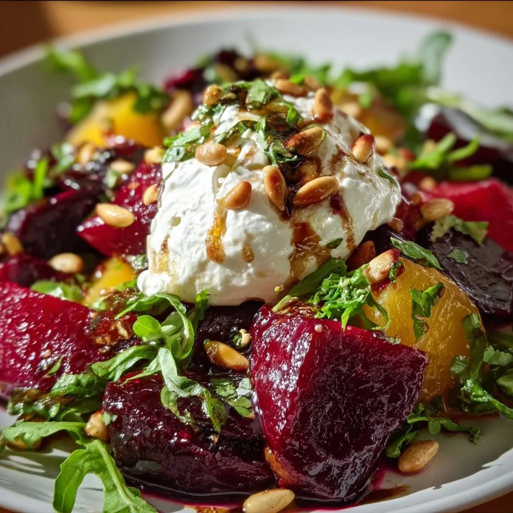 Beet and Burrata Salad with Pine Nuts: The Salad That Makes You Feel Fancy AF