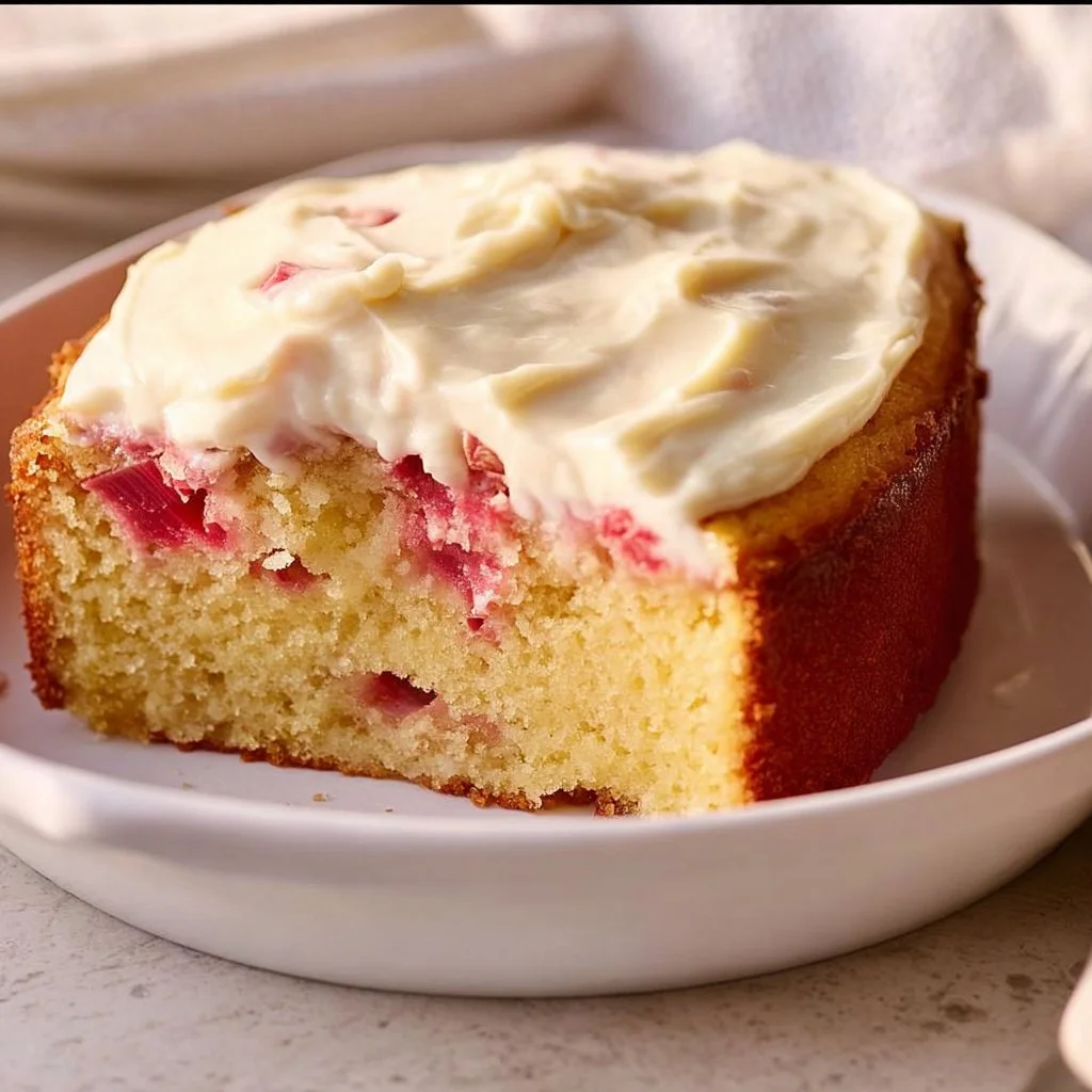Best Rhubarb Cake with Cake Mix