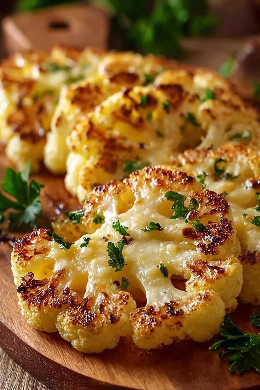 Cheesy Cauliflower Steaks | Cauliflower recipes, Roasted vegetable recipes, Vegetarian dishes