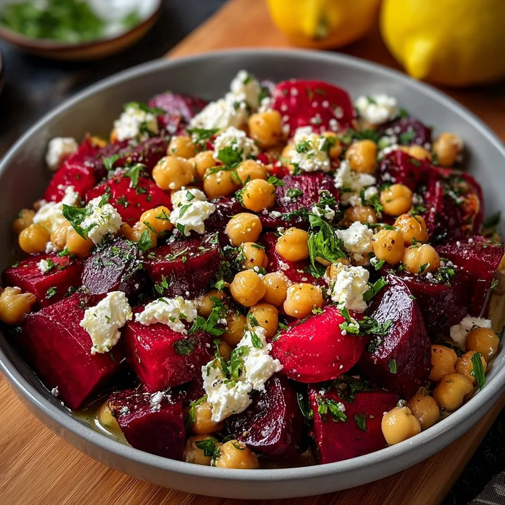 Chickpea Beet Feta Salad